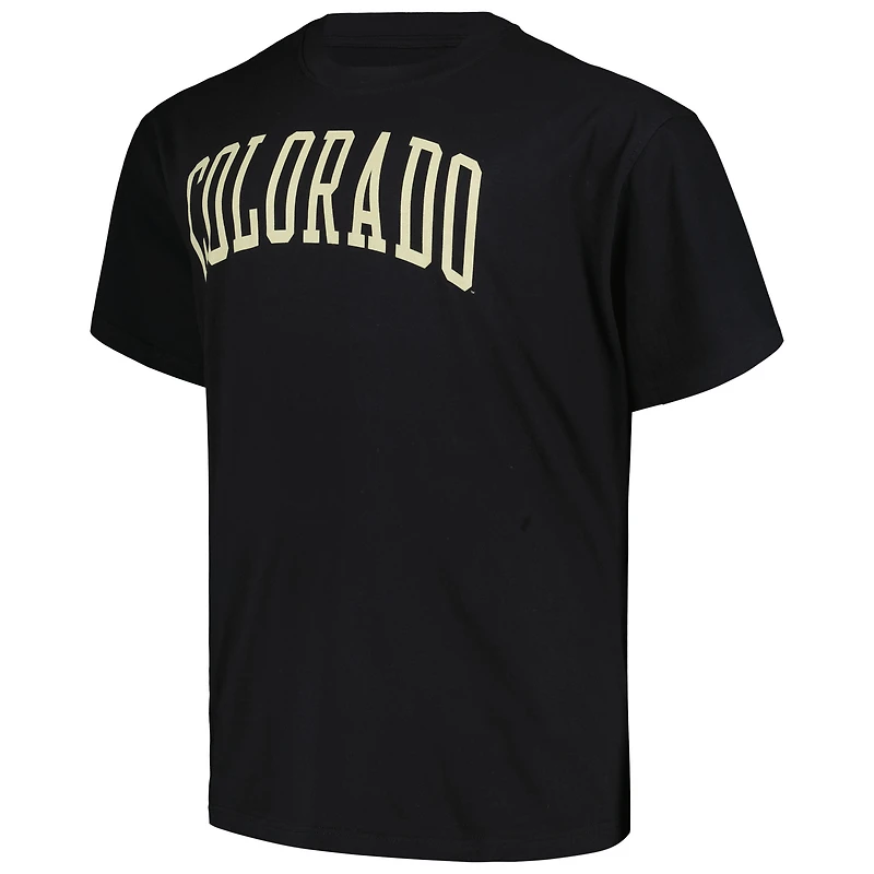 T-shirt noir pour hommes avec le mot-symbole Big & Tall des Buffaloes du Colorado
