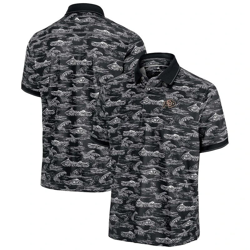 Men's Tommy Bahama Black Colorado Buffaloes Sport Bay View IslandZone Polo