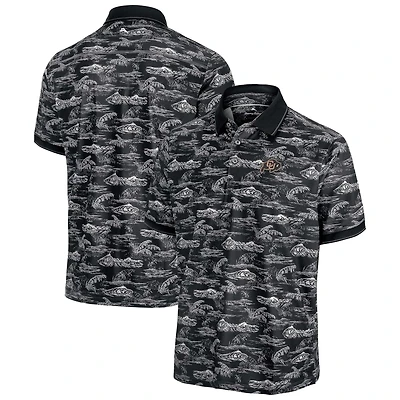 Men's Tommy Bahama Black Colorado Buffaloes Sport Bay View IslandZone Polo