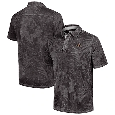 Polo Tommy Bahama noir Colorado Buffaloes Sport Santiago Paradise pour homme