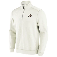 Men's Tommy Bahama Cream Colorado Buffaloes Tobago Bay Half-Zip Tri-Blend Top