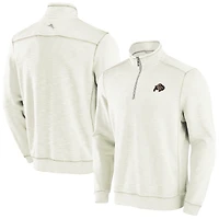 Men's Tommy Bahama Cream Colorado Buffaloes Tobago Bay Half-Zip Tri-Blend Top