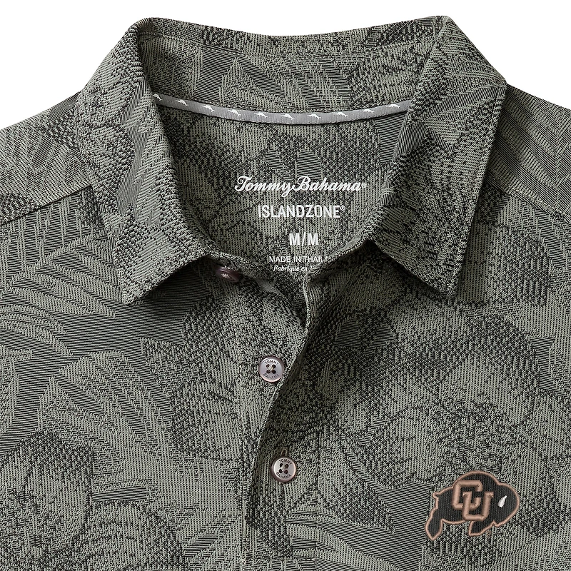 Men's Tommy Bahama Gray Colorado Buffaloes Palm Fresco Hibiscus IslandZone® Polo