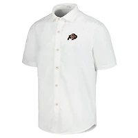 Men's Tommy Bahama White Colorado Buffaloes Coconut Point Palm Vista IslandZone Camp Button-Up Shirt
