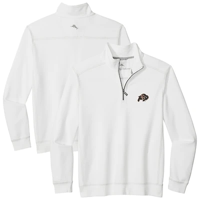 Veste demi-zip Tommy Bahama blanche pour homme des Colorado Buffaloes Montego Bay