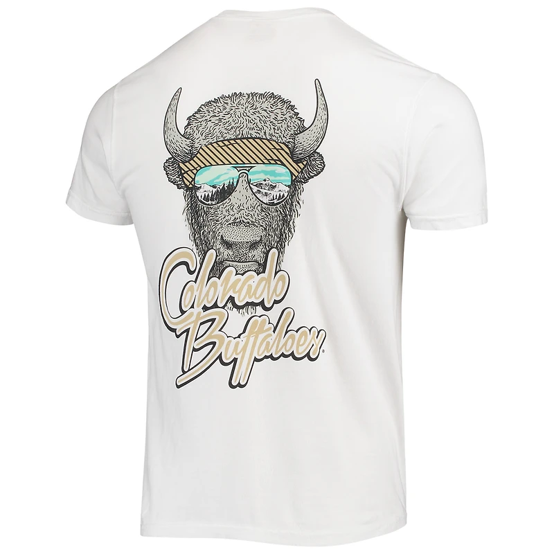 T-shirt bandana blanc pour homme avec la mascotte des Colorado Buffaloes