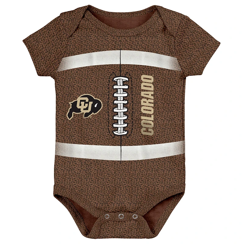 Body de football « Attrape-moi » marron pour nouveau-né et bébé, Colorado Buffaloes.