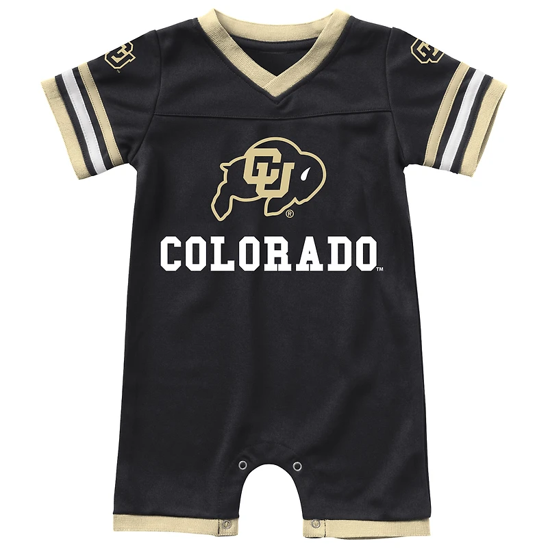 Nouveau-né et nourrisson Colosseum Black Colorado Buffaloes Bumpo Football Logo Barboteuse