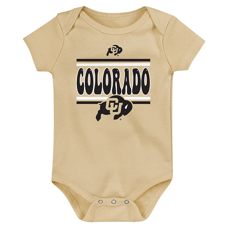 Lot de 3 bodies pour nouveau-né Black Colorado Buffaloes Sunday Comics