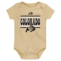 Lot de 3 bodies pour nouveau-né Black Colorado Buffaloes Sunday Comics
