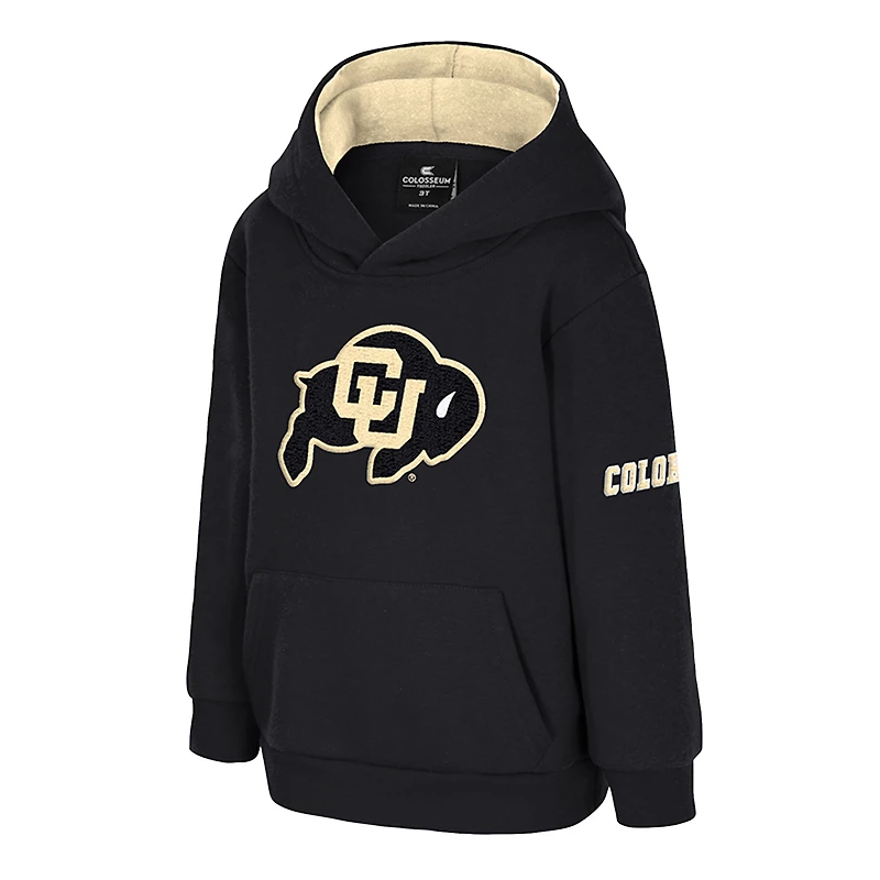 Toddler Colosseum Black Colorado Buffaloes Big Logo Volume Fleece Pullover Hoodie