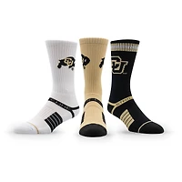 Unisex Strideline Colorado Buffaloes Premium Knit Crew Socks Three-Pack