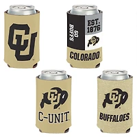 WinCraft Colorado Buffaloes, paquet de 4, 12 oz. Ensemble refroidisseur de canettes