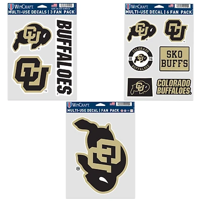 Ensemble de trois autocollants pour supporters WinCraft Colorado Buffaloes