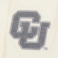 Women's Pro Standard Cream Colorado Buffaloes Reverse French Terry Boxy Cropped T-Shirt