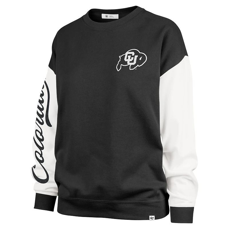 Sweat-shirt à enfiler Andie Double Header Rise '47 Black Colorado Buffaloes pour femme
