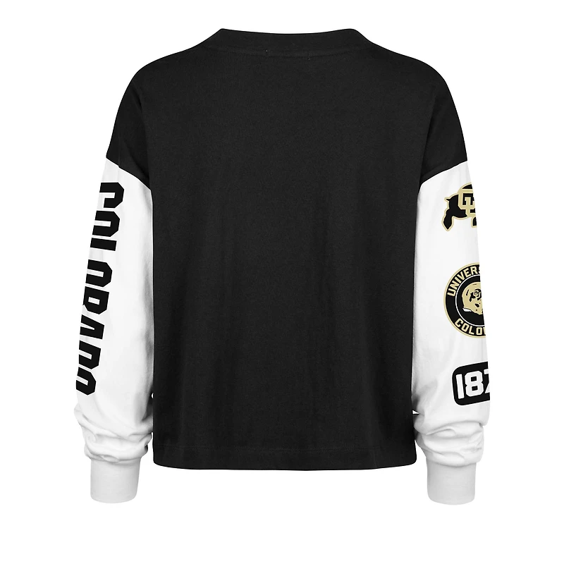 T-shirt à manches longues noir '47 Colorado Buffaloes Sydney pour femme