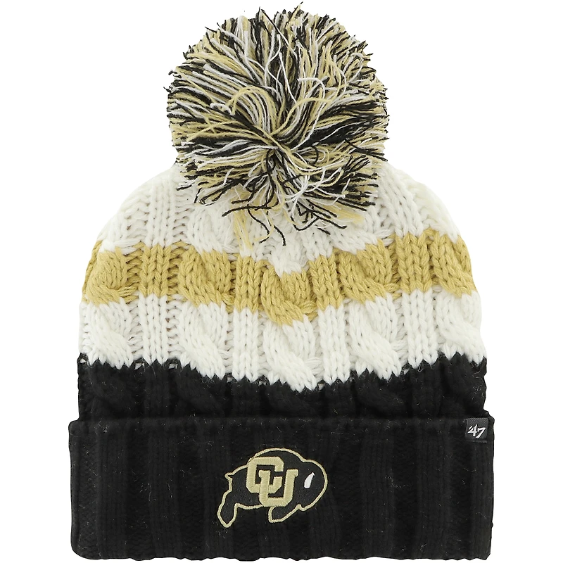 Women's '47 White Colorado Buffaloes Ashfield Cuffed Knit Hat with Pom