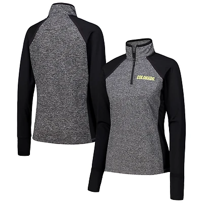 Veste noire à quart de zip raglan finaliste des Colorado Buffaloes pour femmes