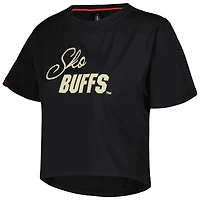 Women's Black Colorado Buffaloes Milky Silk Cropped T-Shirt