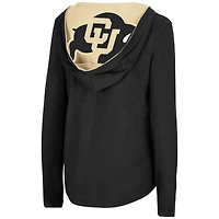 Colosseum Black Colorado Buffaloes Catalina Hoodie T-shirt à manches longues pour femme