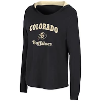 Colosseum Black Colorado Buffaloes Catalina Hoodie T-shirt à manches longues pour femme