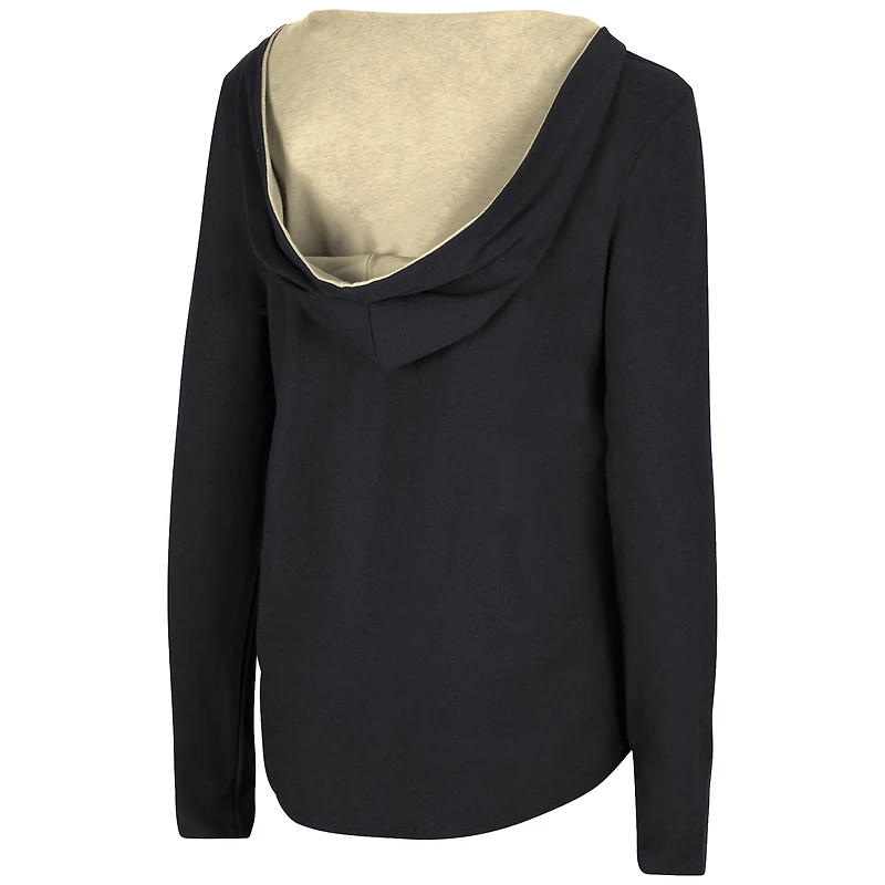 T-shirt à manches longues capuche Colosseum Black Colorado Buffaloes Catalina pour femmes
