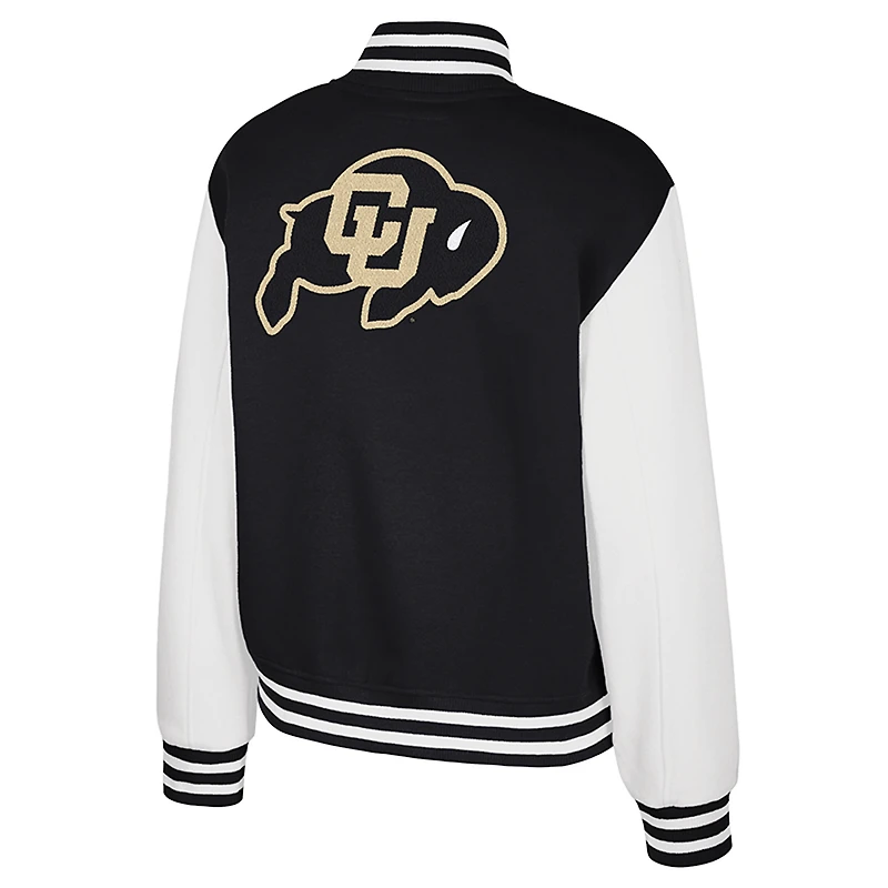 Women's Colosseum Black Colorado Buffaloes French Baguette Full Snap Fleece Jacket