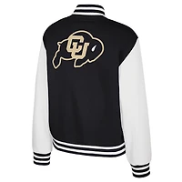 Women's Colosseum Black Colorado Buffaloes French Baguette Full Snap Fleece Jacket