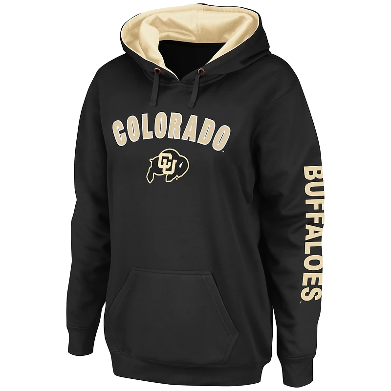 Women's Colosseum Black Colorado Buffaloes Loud and Proud Pullover Hoodie