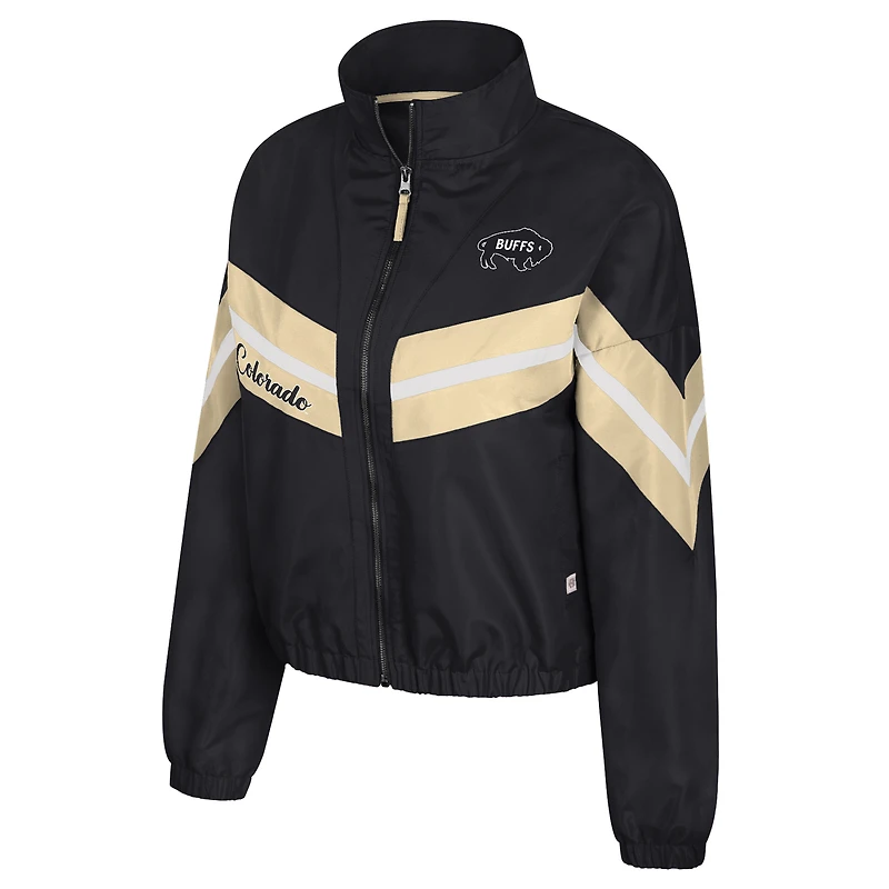 Women's Colosseum Black Colorado Buffaloes Thin Ice Full-Zip Windbreaker