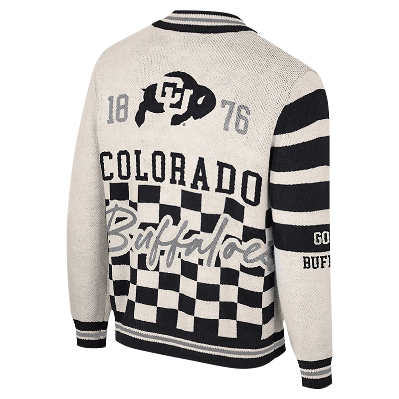 Pull zippé en jacquard crème Colosseum pour femme des Colorado Buffaloes