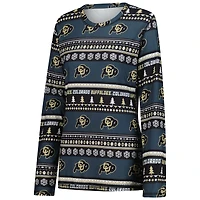 Women's Concepts Sport Black Colorado Buffaloes Ugly Sweater Holiday Long Sleeve Top & Pants Sleep Set