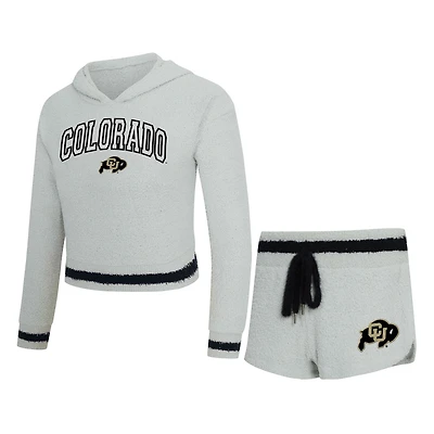 Women's Concepts Sport Gray/Black Colorado Buffaloes Whitley Long Sleeve Hoodie Top & Shorts Set
