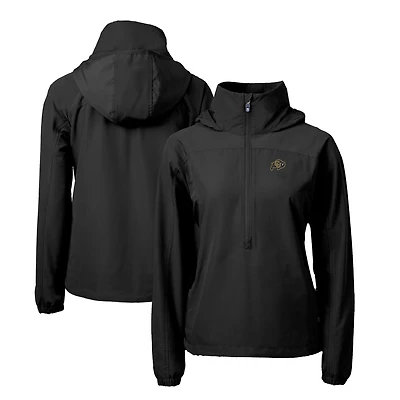 Women's Cutter & Buck Black Colorado Buffaloes Charter Eco Recycled Half-Zip Anorak Jacket