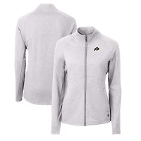 Women's Cutter & Buck  Heather Gray Colorado Buffaloes Adapt Eco Knit Recycled Full-Zip Jacket