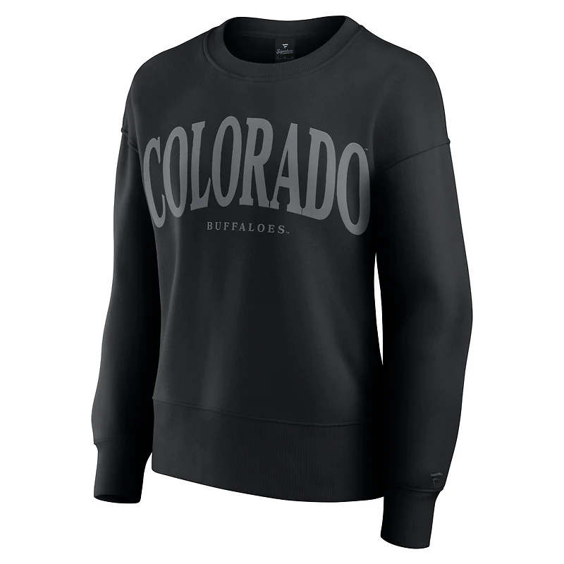 Women's Fanatics Black Colorado Buffaloes Supersoft Flow Fleece Pullover Sweatshirt