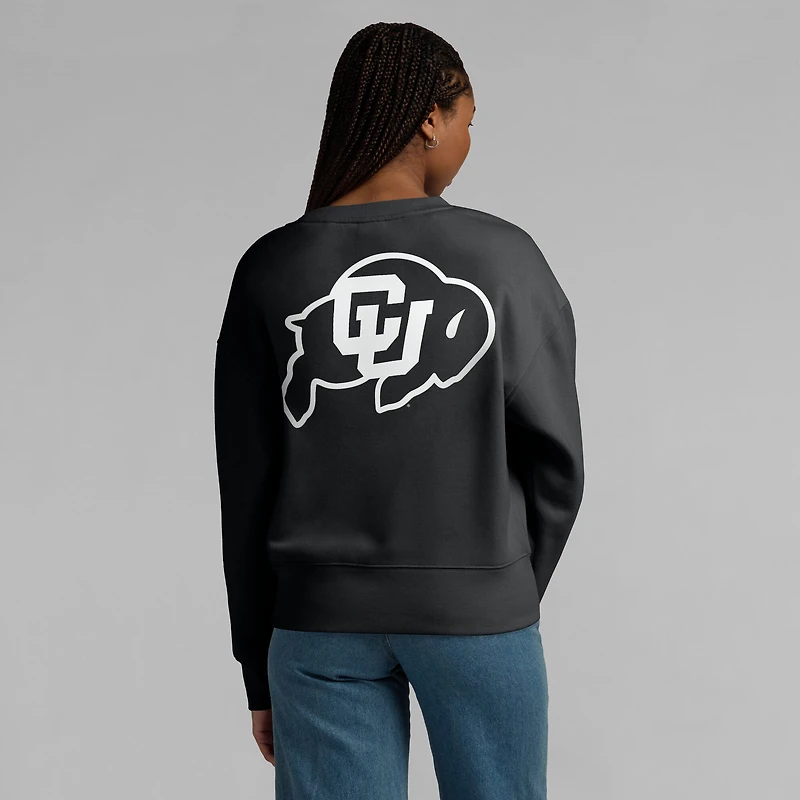 Women's Fanatics Black Colorado Buffaloes Supersoft Flow Fleece Pullover Sweatshirt
