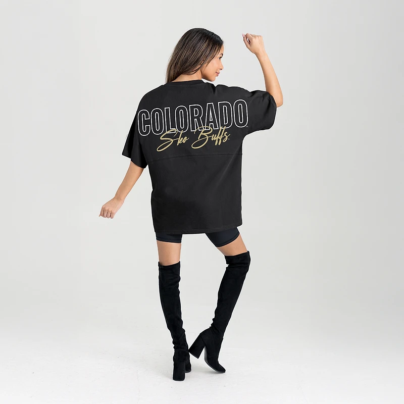 Women's Gameday Couture Black Colorado Buffaloes Oversized Back at Ya T-Shirt