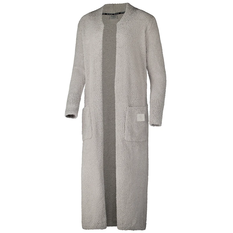 Women's Gray Colorado Buffaloes Three-Piece Fuzzy Knit Cropped Tank Top, Jogger Pants & Longline Cardigan Set