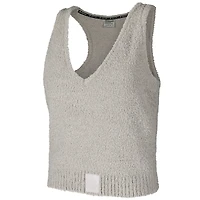 Women's Gray Colorado Buffaloes Three-Piece Fuzzy Knit Cropped Tank Top, Jogger Pants & Longline Cardigan Set