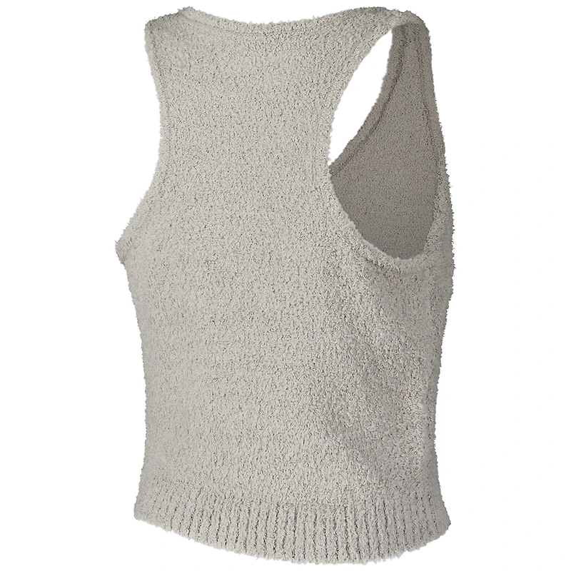 Women's Gray Colorado Buffaloes Three-Piece Fuzzy Knit Cropped Tank Top, Jogger Pants & Longline Cardigan Set