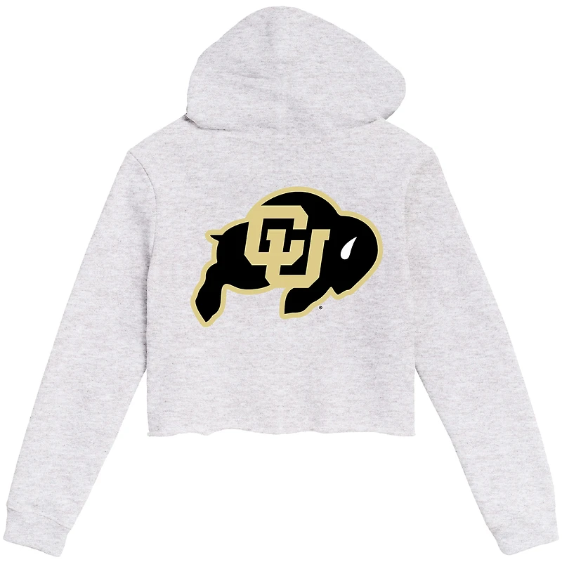 Sweat à capuche court 2-Hit 1636 des Buffaloes du Colorado Ash pour femmes