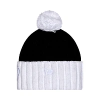 Bonnet en tricot à revers ton sur ton pour femme New Era Colorado Buffaloes noir avec double pompon