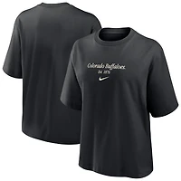 T-shirt Nike noir pour femme, coupe carrée, Colorado Buffaloes