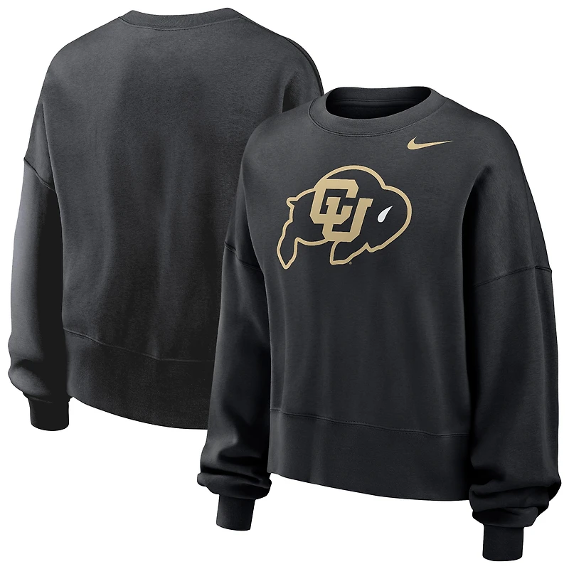 Women's Nike Black Colorado Buffaloes Phoenix Fleece Pullover Sweatshirt