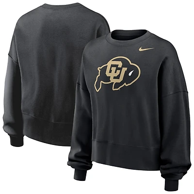 Women's Nike Black Colorado Buffaloes Phoenix Fleece Pullover Sweatshirt