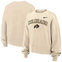 Sweat-shirt court surdimensionné en polaire Nike Natural Colorado Buffaloes Phoenix pour femme