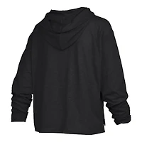 Women's Pressbox  Black Colorado Buffaloes Nelson Arch Over Logo Long Sleeve Hooded Slub T-Shirt