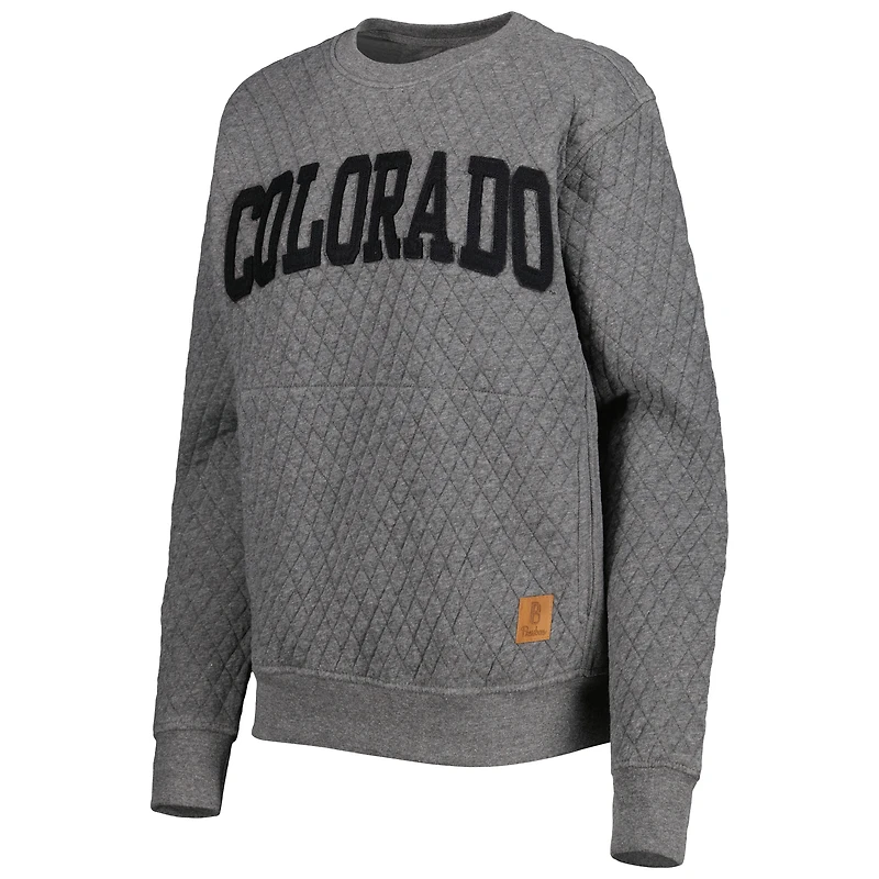 Sweat-shirt matelassé Pressbox Heather Charcoal Colorado Buffaloes Moose pour femme